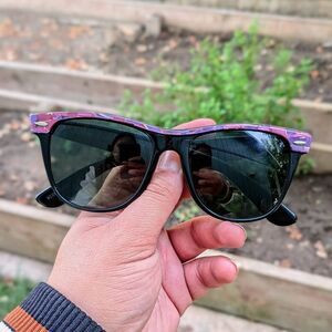 70s-80s Ray-Ban B&L Wayfarer II Purple Mosaic Street Neat Vintage Sunglasses